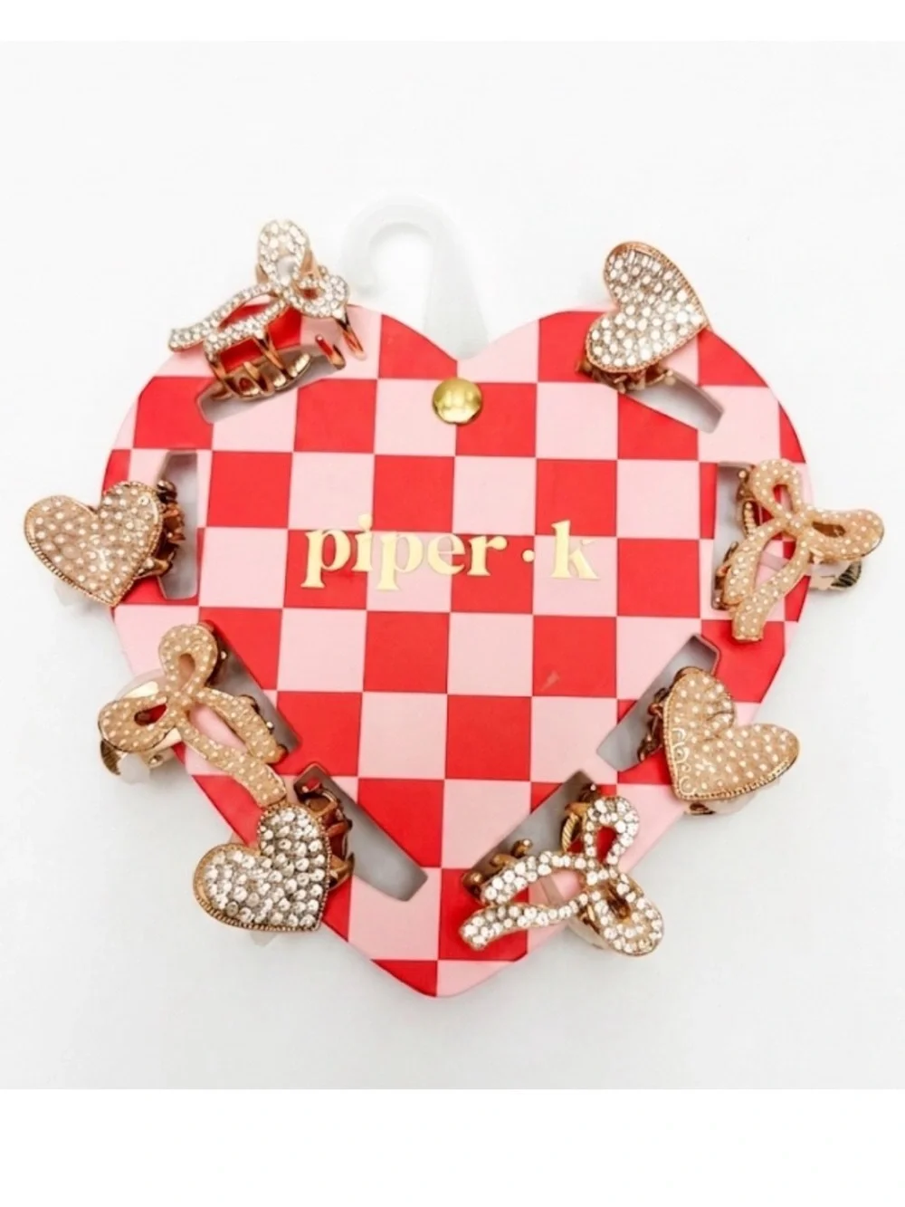 NWT ⚜️♥️⚜️ Piper K Mini Metal Claw Clips Set of 8 Valentine’s Day